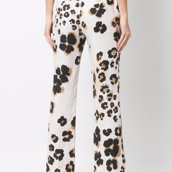 Boutique Moschino Leopard-Print Trousers - 100% Linen size 6 - Picture 2 of 9